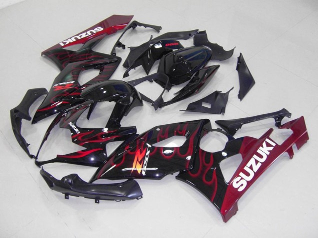 Rot Flamme Suzuki GSXR 1000 K5 05-06 Verkleidungen