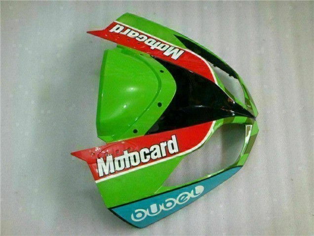 Rot Grün Motocard Kawasaki ZX6R 09-12 Verkleidungen Rot Grün Motocard Kawasaki ZX6R 09-12 Verkleidungen