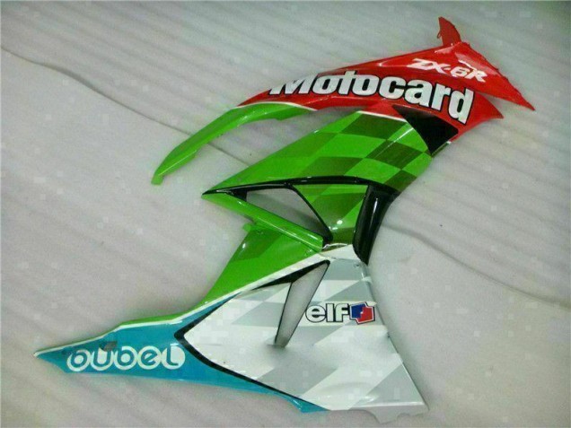 Rot Grün Motocard Kawasaki ZX6R 09-12 Verkleidungen Rot Grün Motocard Kawasaki ZX6R 09-12 Verkleidungen
