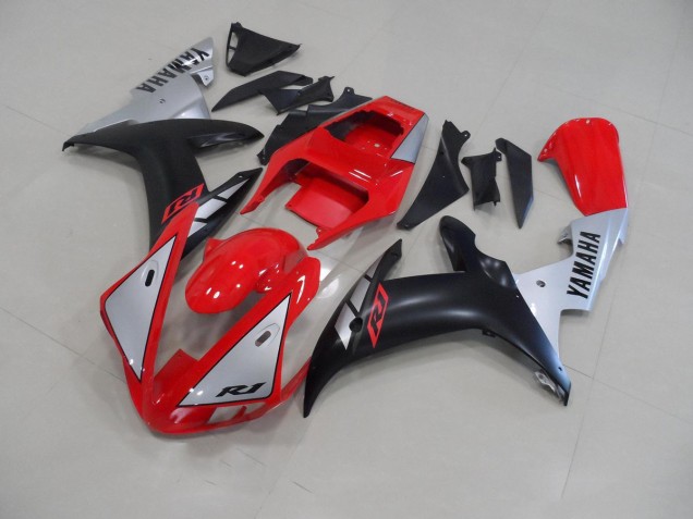 Rot Matte Silber Yamaha R1 02-03 Verkleidungen