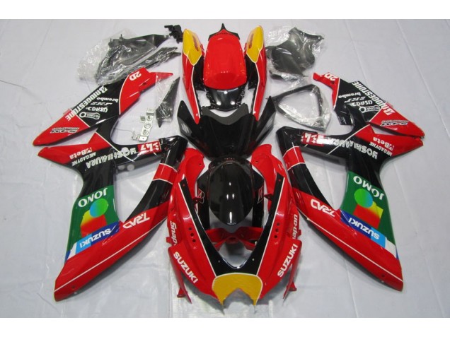 Rot Schwarz Jomo Suzuki GSXR 600 K8 08-10 Verkleidungen Rot Schwarz Jomo Suzuki GSXR 600 K8 08-10 Verkleidungen