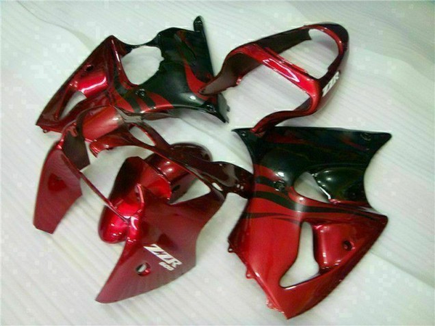 Rot Schwarz Kawasaki ZX6R 00-02 Verkleidungen