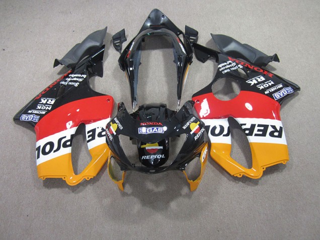 Rot Schwarz Repsol Honda CBR 600 F4 99-00 Verkleidungen