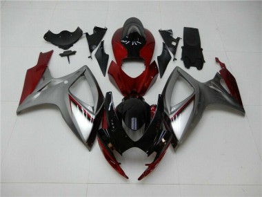 Rot Silber Suzuki GSXR 600 / 750 K6 06-07 Verkleidungen