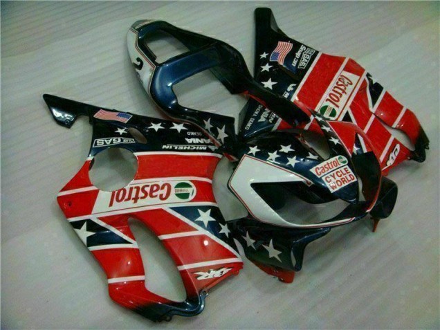 Rot Weiß Blau Castrol Cycle World Honda CBR 600 F4i 01-03 Verkleidungen Rot Weiß Blau Castrol Cycle World Honda CBR 600 F4i 01-03 Verkleidungen