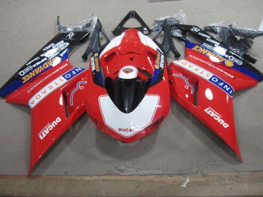 Rot Weiß Info Strada Ducati 1098 07-14 Verkleidungen