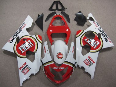 Rot Weiß Lucky Strike Motul Suzuki GSXR 600 K4 04-05 Verkleidungen