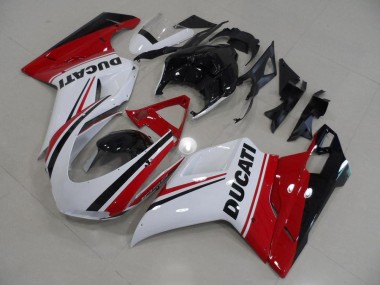 Rot Weiß Schwarz Ducati 848 1098 1198 07-14 Verkleidungen
