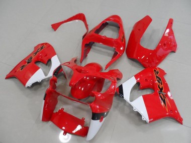 Rot und Weiß Kawasaki ZX9R 00-01 Verkleidungen