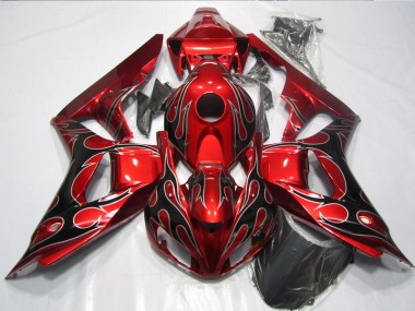 Rote Schwarz Flamme Honda CBR 1000 RR 06-07 Verkleidungen