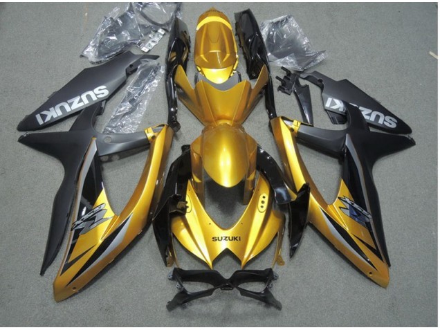 Schwarz Gold Suzuki GSXR 600 K8 08-10 Verkleidungen