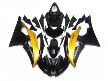 Schwarz Gold Yamaha R6 08-16 Verkleidungen