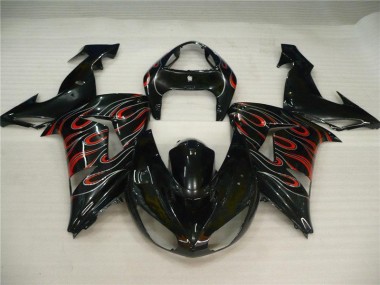 Schwarz Grau Rot Kawasaki ZX10R 06-07 Verkleidungen