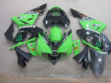 Schwarz Grün 3M Monster Kawasaki ZX10R 03-05 Verkleidungen