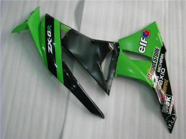 Schwarz Grün Kawasaki ZX6R 09-12 Verkleidungen Komplett Sets