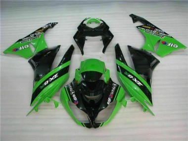Schwarz Grün Kawasaki ZX6R 09-12 Verkleidungen Komplett Sets