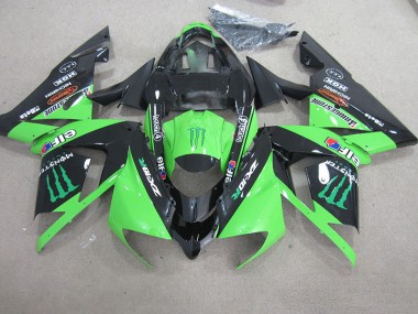 Schwarz Grünes Monster Kawasaki ZX10R 03-05 Verkleidungen