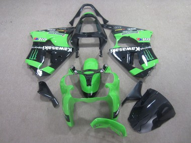 Schwarz Grünes Monster Kawasaki ZX6R 00-02 Verkleidungen