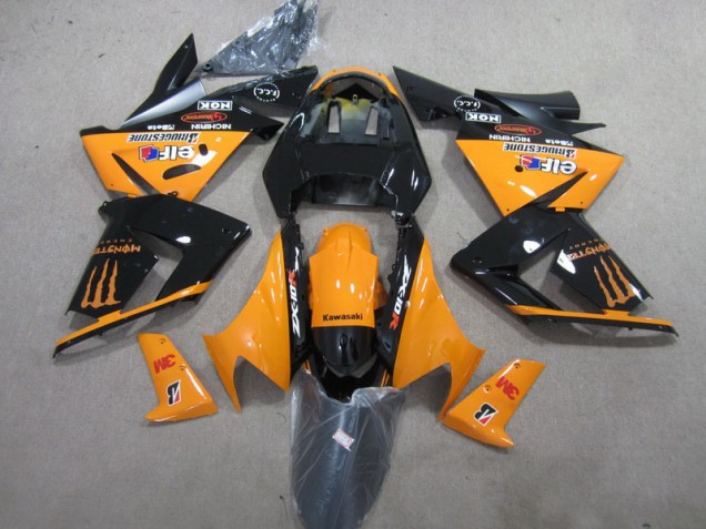 Schwarz Orange 3M Monster Kawasaki ZX10R 03-05 Verkleidungen Schwarz Orange 3M Monster Kawasaki ZX10R 03-05 Verkleidungen