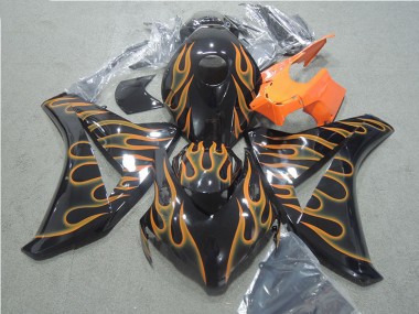 Schwarz Orange Flamme Honda CBR 1000 RR 08-11 Verkleidungen