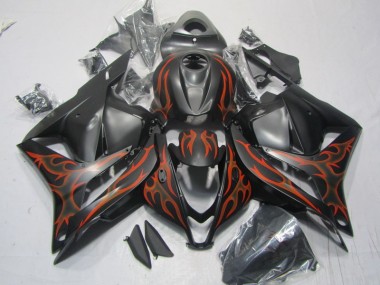 Schwarz Orange Flamme Honda CBR 600 RR 09-12 Verkleidungen