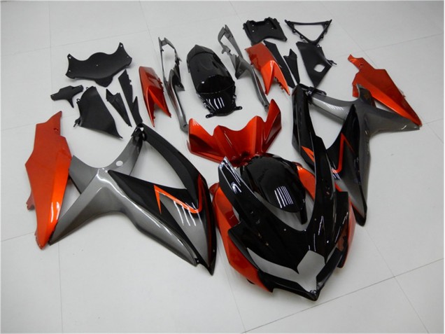 Schwarz Orange Grau Suzuki GSXR 600 / 750 K8 08-10 Verkleidungen