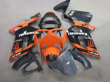 Schwarz Orange Monster Kawasaki ZX6R 03-04 Verkleidungen