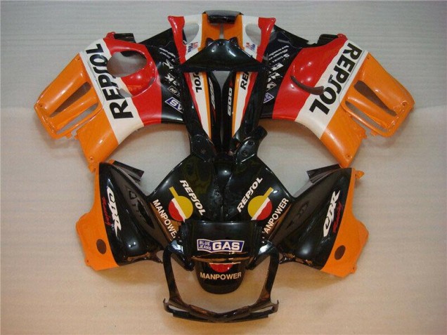 Schwarz Orange Repsol Honda CBR 600 F3 95-98 Verkleidungen