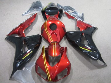 Schwarz Rot Gelb Honda CBR 1000 RR 06-07 Verkleidung
