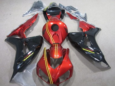 Schwarz Rot Gelb Honda CBR 1000 RR 06-07 Verkleidungen
