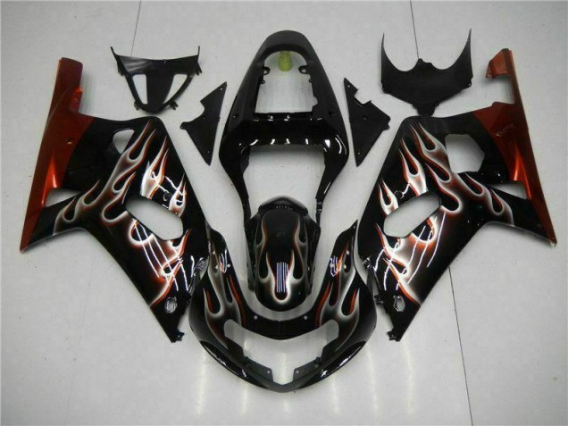 Schwarz Suzuki GSXR 600 / 750 K1 K2 K3 01-03 Verkleidung