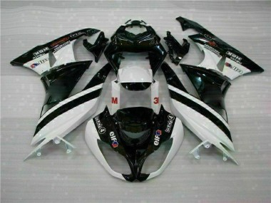 Schwarz Weiß 3M Touch4 Kawasaki ZX6R 09-12 Verkleidungen