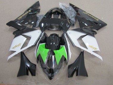 Schwarz Weiß Gold Ninja Kawasaki ZX10R 03-05 Verkleidungen