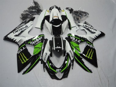 Schwarz Weiß Grünes Monster Pizzoli Suzuki GSXR 1000 K9 09-16 Verkleidungen