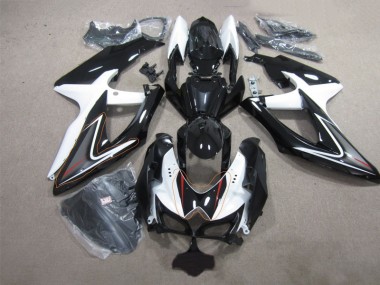 Schwarz Weiß Suzuki GSXR 600 K8 08-10 Verkleidung