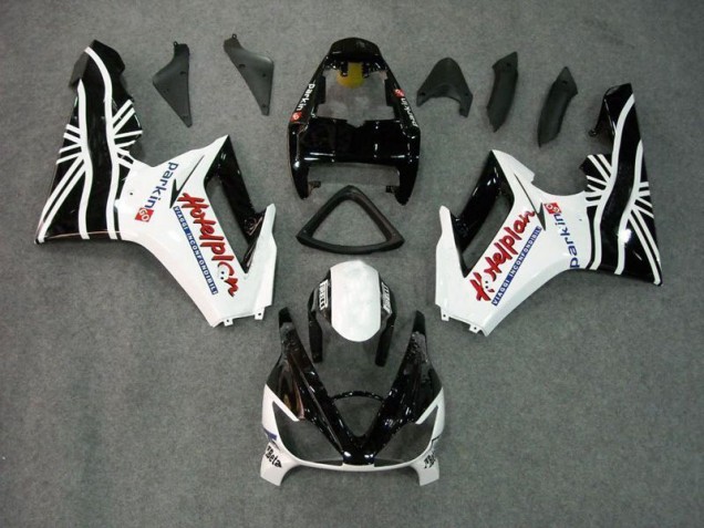 Schwarz Weiß Triumph Daytona 675 Triple 06-08 Verkleidungen