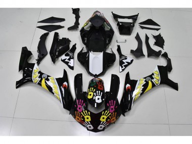 Schwarz Weiß Yamaha R1 15-19 Verkleidungen