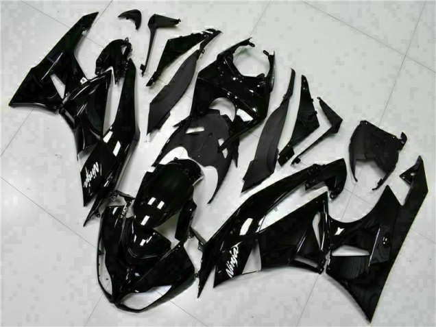 Schwarz Weißer Ninja Kawasaki ZX6R 09-12 Verkleidungen