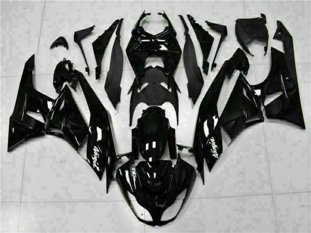 Schwarz Weißer Ninja Kawasaki ZX6R 09-12 Verkleidungen