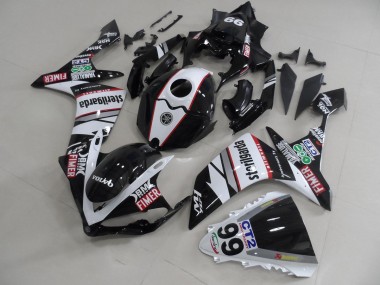 Schwarz Weißes Aufkleberpaket Yamaha R1 07-08 Verkleidungen