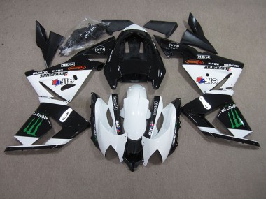 Schwarz Weißes Monster Kawasaki ZX10R 03-05 Verkleidungen