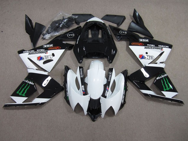 Schwarz Weißes Monster Kawasaki ZX10R 03-05 Verkleidungen