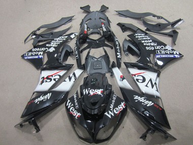 Schwarz West Kawasaki ZX6R 09-12 Verkleidungen