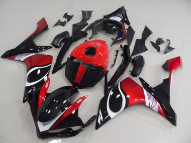 Schwarz rot Glänzend Yamaha R1 07-08 Verkleidungen
