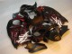 Schwarz rote Flamme Suzuki GSXR 1300 Hayabusa 96-07 Verkleidung