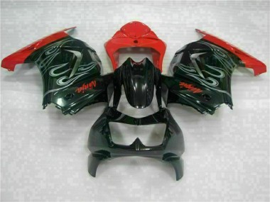 Schwarzer Roter Ninja Kawasaki EX250 08-12 Verkleidungen