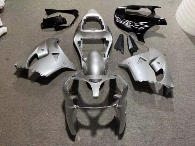 Silber Glänzend Schwarz Kawasaki ZX9R 02-03 Verkleidungen