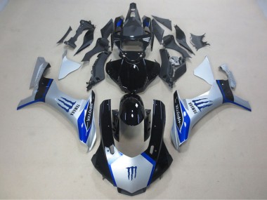 Silber Schwarz Blau Monster Yamaha R1 15-19 Verkleidungen