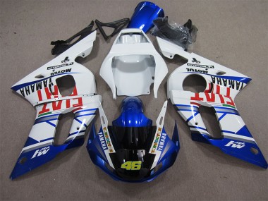 Weiß Blau Fiat 46 Yamaha R6 98-02 Verkleidungen