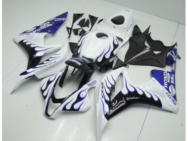 Weiß Blau Flamme Honda CBR 600 RR 07-08 Verkleidungen